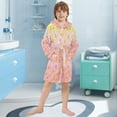 thumbnail image 5 of FORMRS Niños Bathrobe Unisex Hooded Robe Soft Plush Pajamas Sleepwear, Size 2-3T, Gradient Pink Stars, 5 of 7