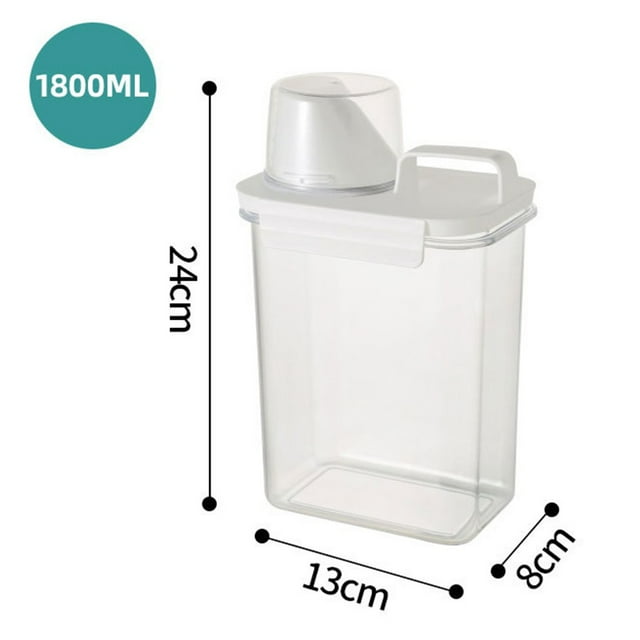 Airtight Detergent Dispenser With Measuring Cup, Washing Powder Dispenser