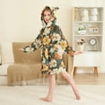 thumbnail image 2 of FORMRS Niños Bathrobe Unisex Hooded Robe Soft Plush Pajamas Sleepwear, Size 4-6T, Bright Floral, 2 of 7