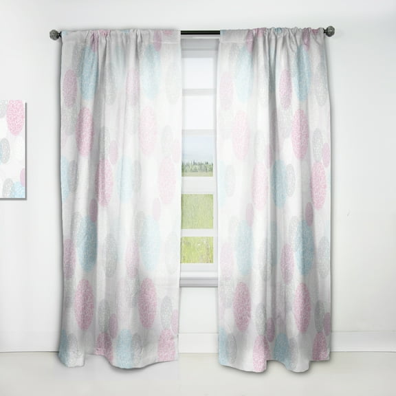 Designart 'Circular Abstract Retro Pattern Geometric III' Mid-Century Modern Curtain Panel