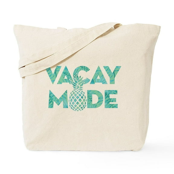 CafePress - Vacay Mode Print Tote Bag - Unisex Canvas Tote Bag, Beige, 1-Piece