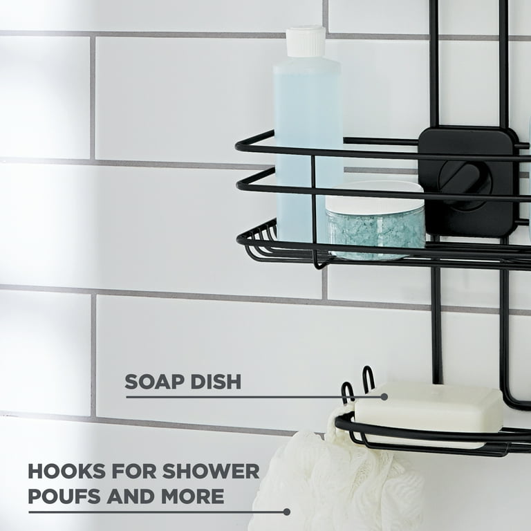 Matte Black Shower Caddy, Better Homes & Gardens Rust-Resistant Adjustable