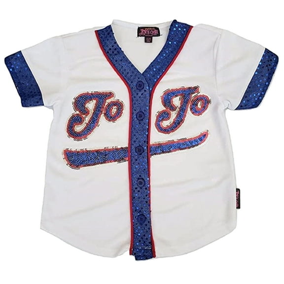 JoJo Siwa Big Girl's White Baseball Jersey Top - M(7/8)