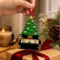 thumbnail image 3 of Christmas Cash Gift Holder Ornament with Festive Tree Design, Standard Size, Green and Gold Wooden Craft, for Holiday Gifting Decoration, 3 of 4