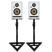 (2) KRK ROKIT RP5 G4 5" Studio Monitor DSP Speakers White Noise Edition+Stands