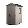 thumbnail image 1 of Keter Factor 4 x 6 Foot Outdoor Garden Tool Storage Shed with Window, Brown, 1 of 12