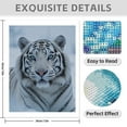 thumbnail image 3 of Diamond Art Kit for Adults, White Tiger Blue Eyes Snow Portrait Diamond Painting for Adults Beginners, 5D DIY Diamond Art Painting Kits, Colorful Diamond Painting Craft for Home Decor 12x16, 3 of 7