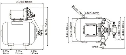 SEAFLO Marine Water Pump, 24V DC, 60 PSI, 5.5 GPM, 2 Gallon Accumulator Tank System