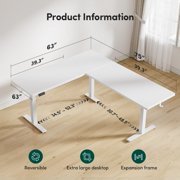 DESINO Standing Desk, 75” Adjustable L Shaped Standing Desk, Electric Height Adjustable Computer Desk, White