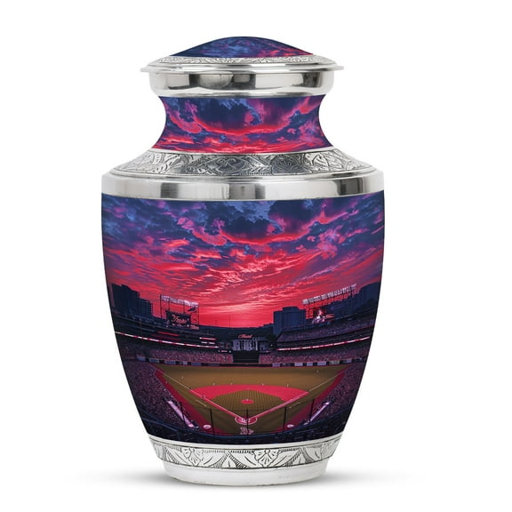 KARYLIZ Baseball Urn For Ashes Adult Male - 10 Inch Urns For Human Ashes Adult Female - Large Urns For Mom & Dad - Decorative Memorial Cremation for Women & Men - Funeral Decorative
