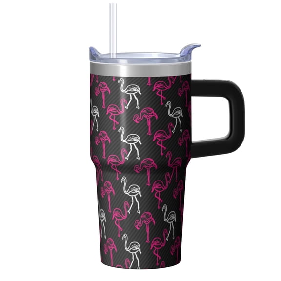20OZ Flamingo Tumbler with Handle Durable Travel Cup Unique Birthday Christmas Gifts for Flamingo Lovers Perfect Presents for Women Men Ideal for Office Home Travel Daily Hydration Hot Cold Drinks