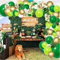 thumbnail image 2 of Jungle Party Balloon Garland Gold Green Balloon Arch Kit Decoraciones de fiesta temáticas tropicales con hojas de palma artificiales para animales salvajes One Birthday Party Baby Shower Supplies JAMW Sencillez, 2 of 5
