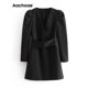 thumbnail image 1 of Aachoae Women Puff Long Sleeve Black Mini Dress Autumn V Neck Bandage High Street Lady Dresses A Line Chic Fashion Ropa Mujer zhangmengya LED, 1 of 2