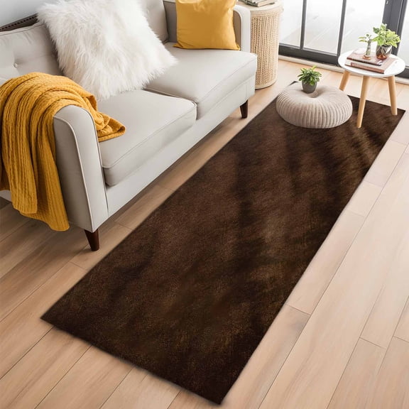 Kitchen Runner 2 x 6 Ft, Rustic Wood Non-Slip Residential Carpet, Brown Wooden Planks Farmhouse Vintage Indoor Crawling Mats Runner Rugs for Living Room/Dining Room/Bedroom