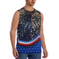 thumbnail image 2 of Yiaed Fireworks Print Men's Singlet Vests Summer Running Muscle Tank Tops Gym Undershirt Round Neck Sleeveless for man, 2 of 5
