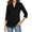 Black, variant on Women Solid Color V Neck 3/4 Sleeve Top
