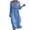 Blue, variant on Women Boho Summer Dresses V Neck 3/4 Sleeve Solid Casual Loose Midi Sundress Beach Vacation Bohemian Long Dress, Orange 3XL