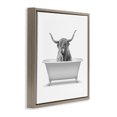 thumbnail image 2 of Stupell Industries Cottage Longhorn Highland Cow Bath Tub Brown Floating Frame Canvas Art, 18 x 18, by Annalisa Latella, 2 of 7