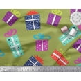 thumbnail image 2 of Soimoi Green Velvet Fabric Gift Box Party Print Fabric by the Yard 58 Inch Wide, 2 of 3