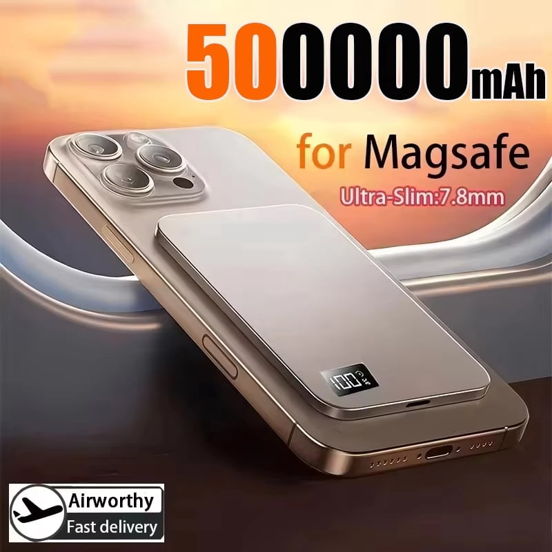 3 IN 1 Power Bank For MagSafe 50000mAh Slim Magnetic Wireless Power Bank 22.5W External Battery For iPhone Samsung 2026