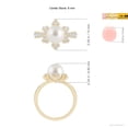 thumbnail image 5 of ANGARA South Sea Cultured Pearl Flower Ring with Diamonds in 14K Yellow Gold for Women | June Birthstone, Birthday, Anniversary, Jewelry Gift for Women | Pearl Ring, 5 of 8