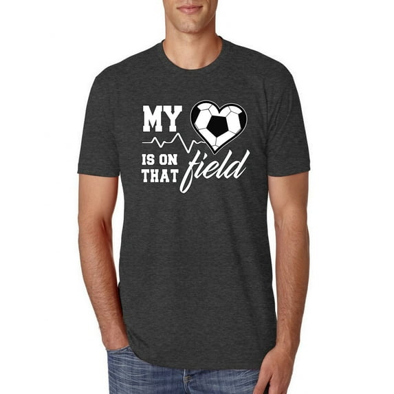 Wild Bobby, My Heart Is On That Soccer Field, Sports, Men Premium Tri Blend Tee, Vintage Black, Large