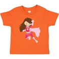 thumbnail image 3 of Inktastic Superhero Girl, Cute Girl, Brown Hair, Pink Cape Girls Toddler T-Shirt, 3 of 5
