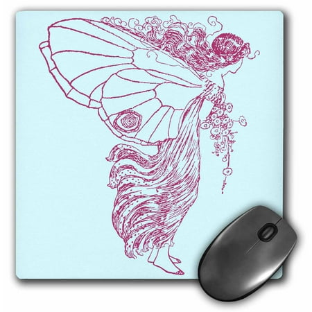 3dRose Beautiful Intricate Butterfly Wings Fairy Faerie Hodling Flowers Fantasy Design, Mouse Pad, 8 by 8 inches