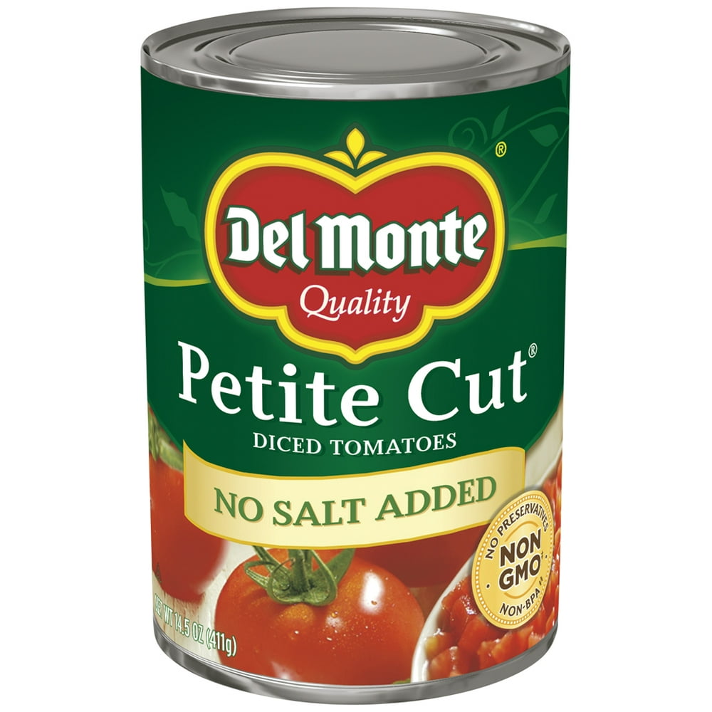 Del Monte Petite Cut Diced Tomatoes No Salt Added, 14.5 Oz Walmart