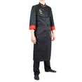 thumbnail image 1 of Uniforme de chef, 2 piezas, chaqueta de chef unisex vintage de manga larga, delantal de chef probado y confiable, 1 of 12