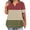 Womens Tops Note Color, variant on ylioge L-5X Womens Plus Size Tops Short Sleeve V Neck T Shirts Ladies Casual Color Block Loose Pullover Breathable Going-Out Loungewear Tees Top