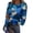 Dark Blue(Floral Print), variant on Women's Tops, Tees & Blouses Long Sleeve Ribbed Slim Fit Hawaiian Shirts for Women Casual Maple Leaf Print Tops for Women Trendy Tight Stretch Holiday Summer Tee Tops Light Brown S