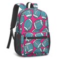 thumbnail image 2 of Football Icon Red Pattern 17" Waterproof Oxford School Backpacks for Teens, S-Shape Padded Straps, for School, Travel, Hiking, Camping, 2 of 5