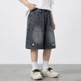 thumbnail image 6 of Gaexia Boy's Jorts Baggy Jeans Shorts Straight Leg Casual Denim Shorts with Pockets, 6 of 7