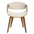 thumbnail image 5 of Contemporary Home Living 30.25" Brown Walnut and Cream Fabric Curvo Mid-Century Modern Dining Chair, 5 of 5