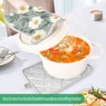 thumbnail image 3 of Yayeee Pot Holders Kitchen Heat Resistant with Pockets 7"x9.8" Cotton Oven Cooking Hot Pads, Sage Green Flower Pattern, 3 of 7
