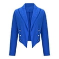 thumbnail image 4 of jsaierl Women's Elegant Shawl Collar Crop Open Front Button Jacket Long Sleeve Work Office Short Blazer, 4 of 6