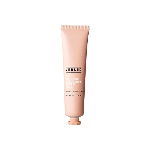 Versed The Shortcut Overnight Facial - Tratamiento exfoliante suave sin enjuague con ácido láctico y glicólico para rejuvenecer e hidratar la piel - Vegano (0.5 fl oz)