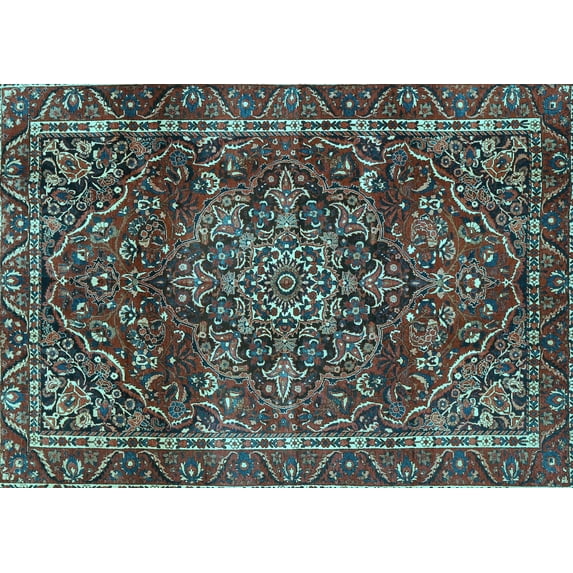 Ahgly Company Indoor Rectangle Persian Light Blue Traditional Area Rugs, 4' x 6'