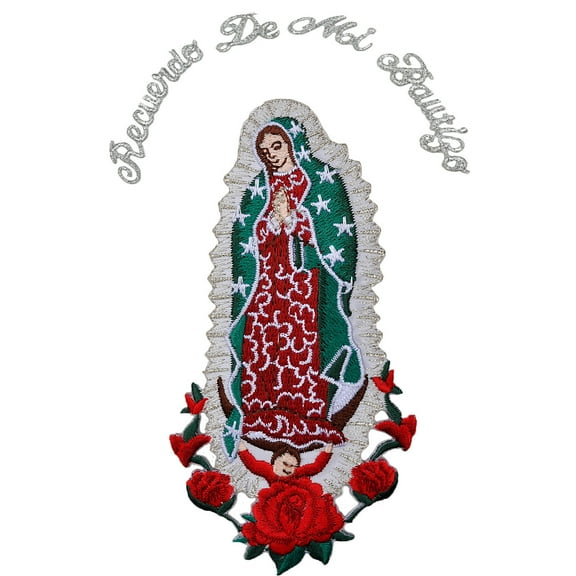 CF3729 Baptism Virgin Mary Embroidered Patch Guadalupe Santa Maria Christening