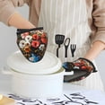 thumbnail image 6 of Disketp Elegant Floral Vase Painting Non-Slip Mini Oven Mitt Set, Short Oven Mitts for Baking Grilling Barbecue Microwave, 5.9"x5.9"in, 6 of 7