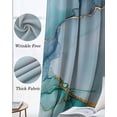thumbnail image 3 of Turquoise Gold Modern Blackout Curtains for Bedroom Living Room Darkening Curtains 63 Inches Long Abstract Teal Marble Geometric Window Curtain 2 Panels Set Window Treatment Grommet Drapes 42"x63", 3 of 9