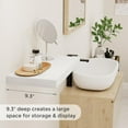 thumbnail image 4 of 16 Inch Long Floating Shelves in White, 9.3 Inch Deep Floating Shelf for Wall, Living Room, Kitchen, Rustic Deep Wood Shelves for Bathroom, 2 Pack Storage Display Shelf for Books, Decor, 4 of 14