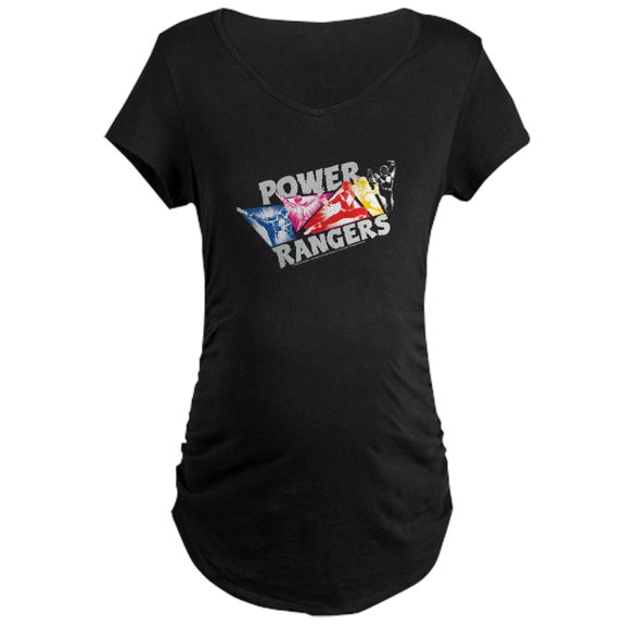 CafePress - Power Rangers Hero Poses Women's Maternity T Shirt - Maternity Dark T-Shirt