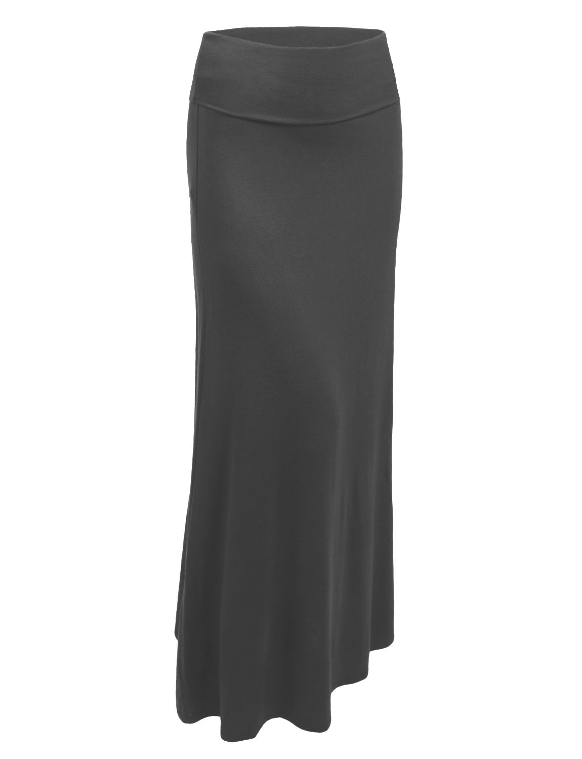 J. METHOD Women's Maxi Skirt High Waisted Fold Over Elastic Waistband