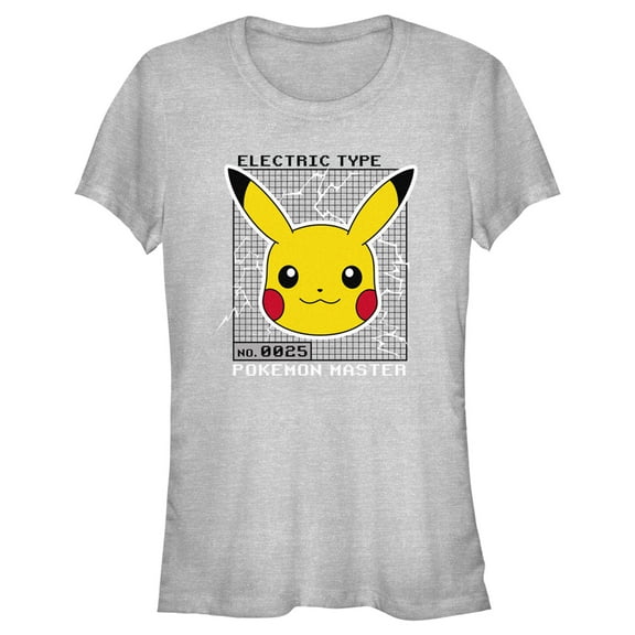 Junior's Pokemon Pikachu Electric Type  Graphic Tee Athletic Heather Medium
