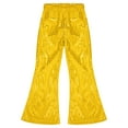 thumbnail image 3 of inlzdz Girls Sequin Dance Pants Wide Leg Bell-Bottom Flared Trouser Hip Hop Jazz Disco Dance Costume Gold 6-7, 3 of 6