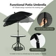 thumbnail image 4 of Gymax Ensemble de Salle à Manger de Patio et de Jardin 6 Pcs avec Table Ronde et 4 Chaises Pliantes et Parasol Inclinable, 4 of 10