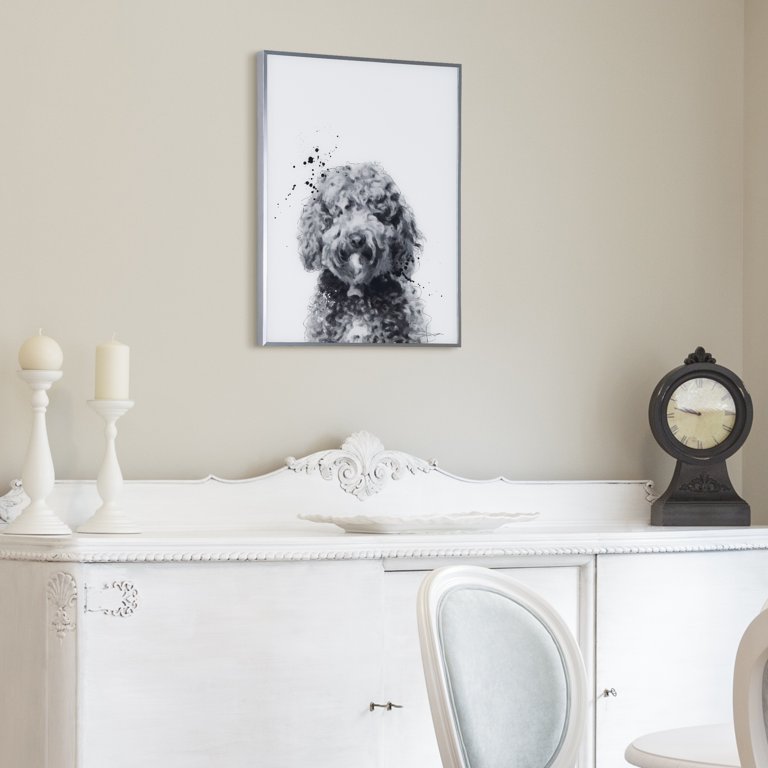 Empire Art Direct Labradoodle Black and White Pet Paintings on