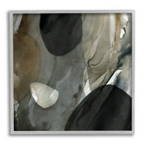 Stupell Industries Modern Layered Shapes Abstract Painting Gray Framed Art Print Wall Art, Design by Carol Robinson